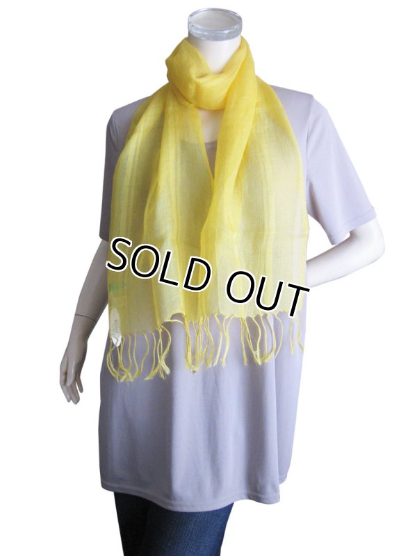 画像3: 【薄手ストール】【日本製】天然素材 麻100％ストール リネン ガーゼ素材 マスタード（紫外線対策 UV対策 日除け 冷房対策）