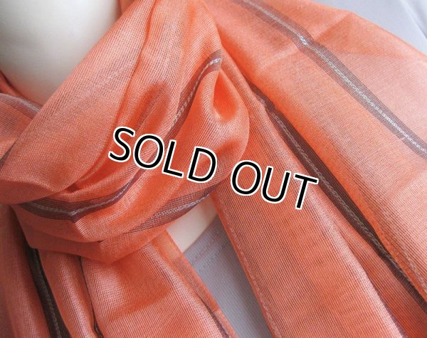 画像4: 【薄手ストール】 【日本製】 シルク100％ロングストール オレンジ（紫外線対策 UV対策 日除け 冷房対策）