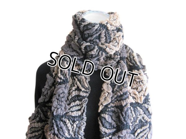 画像7: 【秋冬ストール】ライクラ×ストレッチ素材！ニュアンスカラー花柄フクレ織りストール 2色