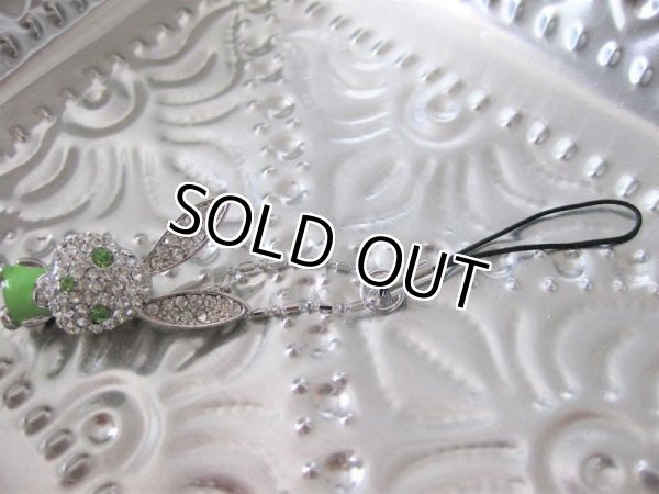 画像6: 【ストラップ/チャーム】スワロフスキーラインストーンをたっぷり使用！パヴェ風キュートなうさぎストラップ♪ 3色（ペンダントトップ）