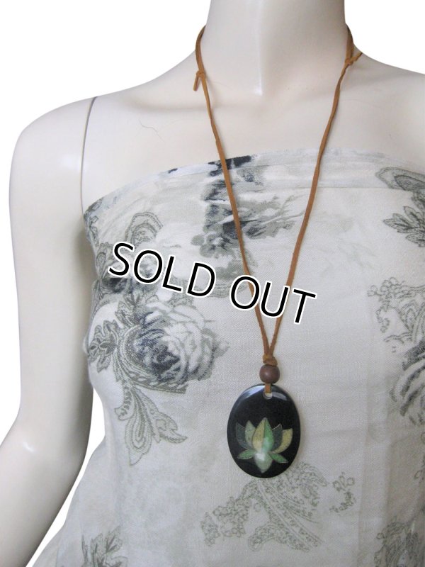 画像3: 【革紐ネックレス】エスニック革紐ロングペンダント・ネックレス 2色展開