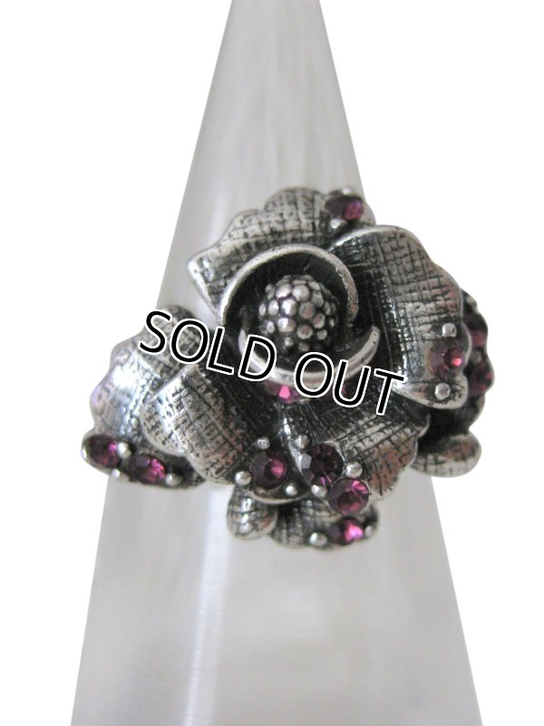 画像5: 【2色展開】【フリーサイズ】 ラインストーン ローズリング （ピンク/クリア）