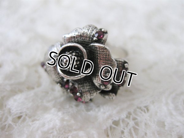 画像6: 【2色展開】【フリーサイズ】 ラインストーン ローズリング （ピンク/クリア）