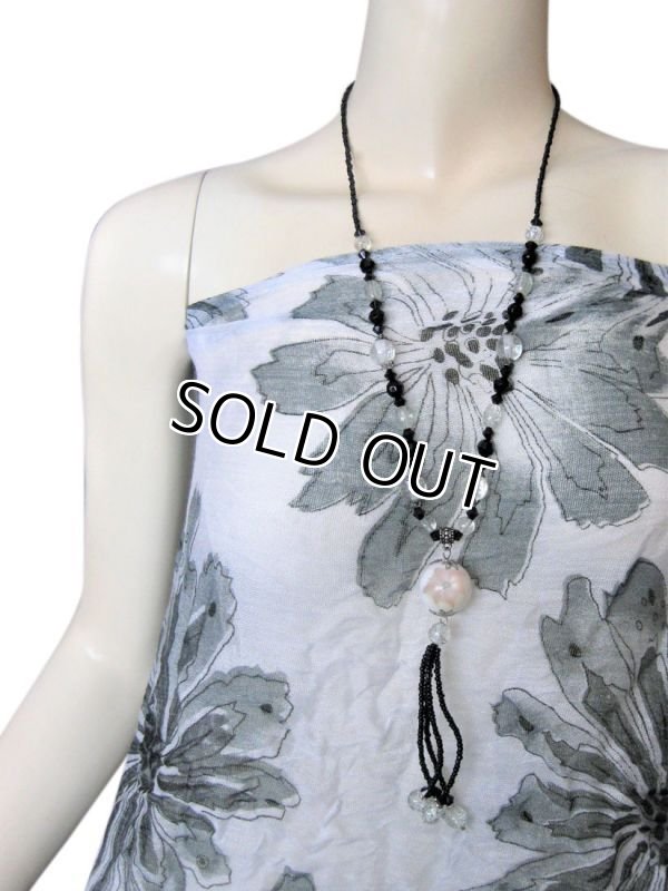 画像2: 【3色展開】トンボ玉とビーズのロングネックレス タッセルタイプ