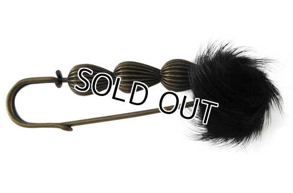 画像3: 【送料無料】【ストールピン/ブローチ】秋冬デザイン ファー付きアンティークストールピン 2色 （カブトピン/キルトピン）