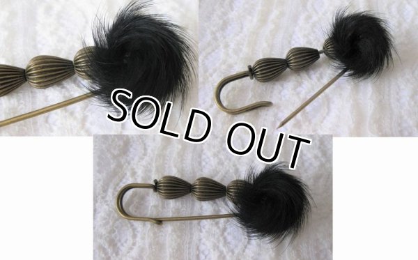 画像5: 【送料無料】【ストールピン/ブローチ】秋冬デザイン ファー付きアンティークストールピン 2色 （カブトピン/キルトピン）