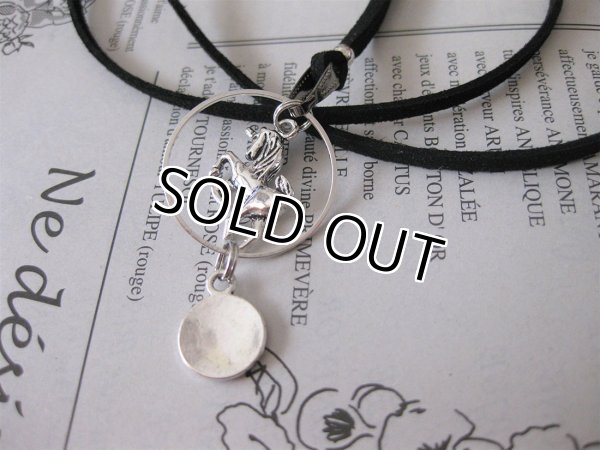 画像4: 【送料無料】【レザーネックレス】◆flower storm◆ ユニコーン一角獣とメッセージプレートのレザーネックレス（革紐ロングネックレス メンズ/レディース）