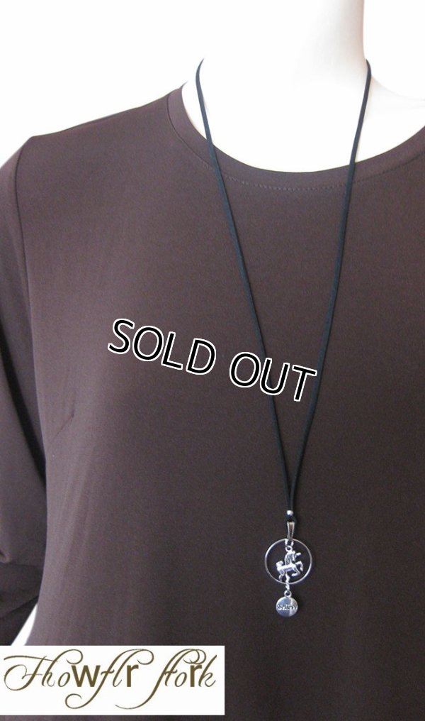 画像6: 【送料無料】【レザーネックレス】◆flower storm◆ ユニコーン一角獣とメッセージプレートのレザーネックレス（革紐ロングネックレス メンズ/レディース）