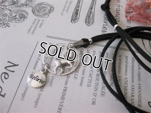 画像5: 【送料無料】【レザーネックレス】◆flower storm◆ ユニコーン一角獣とメッセージプレートのレザーネックレス（革紐ロングネックレス メンズ/レディース）