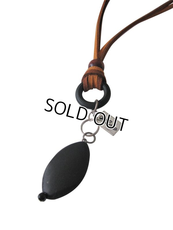 画像9: 【送料無料】【レザーネックレス】◆flower storm◆ ウッド素材とメッセージチャームのレザーネックレス （革紐ロングネックレス メンズ/レディース）