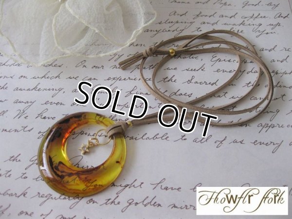 画像4: 【送料無料】【レザーネックレス】◆flower storm◆ 直径5.3cm べっ甲調大きめリングモチーフのレザーネックレス （革紐ロングネックレス メンズ/レディース）