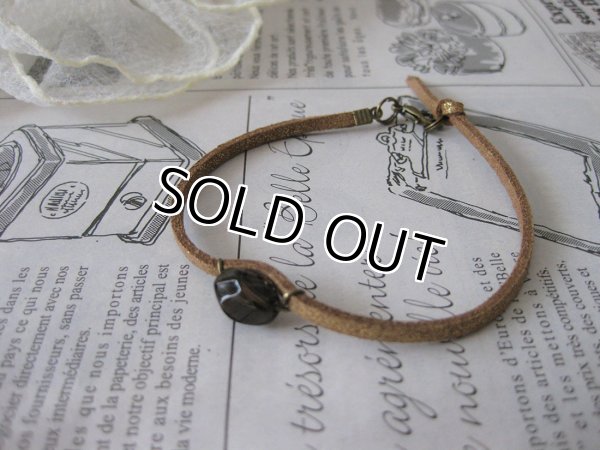 画像5: 【送料無料】【レザーブレスレット】◆flower storm◆天然石スモーキークォーツのシンプル革紐ブレスレット（アクセサリー メンズ/レディース）