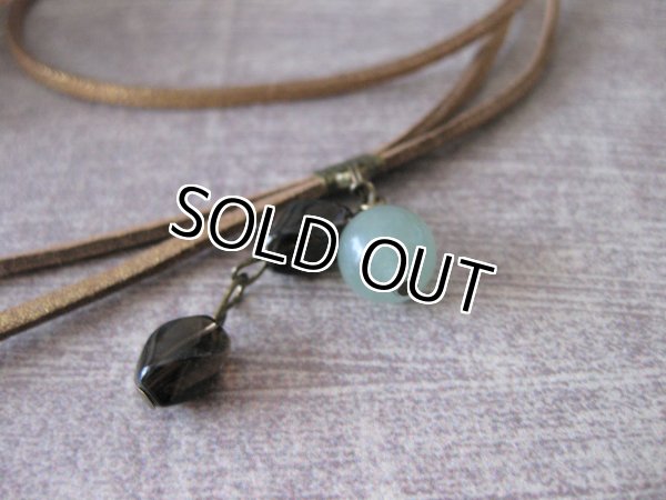 画像4: 【【送料無料】【レザーネックレス】◆flower storm◆天然石スモーキークォーツ＆グリーンアベンチュリンの革紐ロングネックレス （アクセサリー レディース）