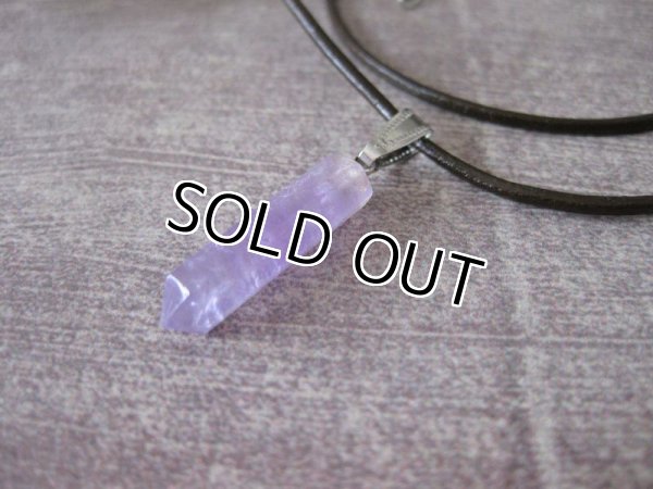 画像3: 【送料無料】【レザーネックレス】◆flower storm◆天然石ライトカラーアメジスト本牛革ネックレス 六角柱（革紐ペンダント メンズ/レディース））