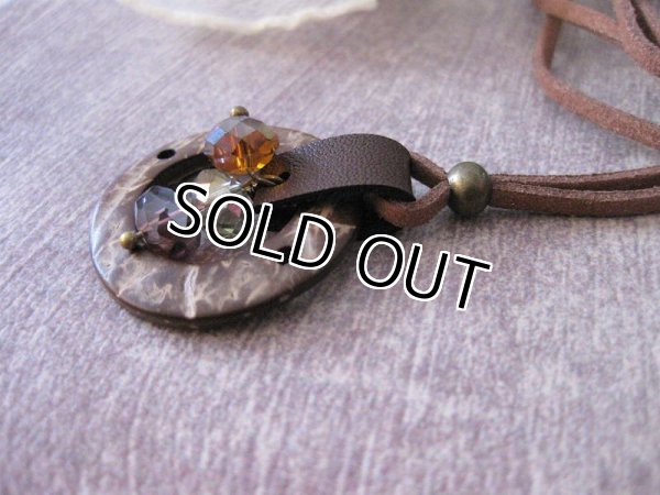 画像12: 【送料無料】【レザーネックレス】◆flower storm◆ナチュラルな質感が魅力♪ココナッツウッドのレザー＆ビーズ使い革紐ロングネックレス 2型（アクセサリーメンズ/レディース）