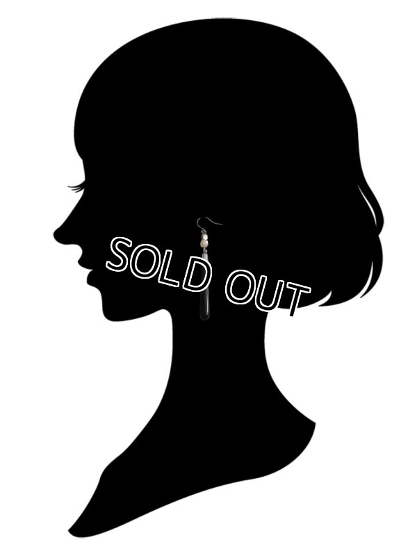 画像6: 【送料無料】【チタンフックピアス】◆flower storm◆ブラックオニキス ロングティアドロップピアス （天然石 パワーストーン  ブラックカルセドニー アレルギーフリー ）