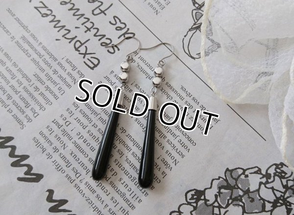 画像8: 【送料無料】【チタンフックピアス】◆flower storm◆ブラックオニキス ロングティアドロップピアス （天然石 パワーストーン  ブラックカルセドニー アレルギーフリー ）