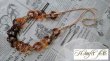 画像2: 【送料無料】【ワックスコードネックレス】◆flower storm◆琥珀調アクリルチェーンのロングネックレス Brown×Beige（アクセサリー レディース）