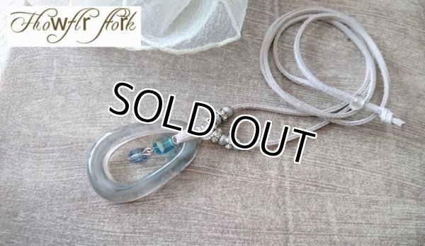 画像10: 【送料無料】【レザーネックレス】◆flower storm◆ビーズ＆ラインストーン使い革紐ロングネックレス 2型（アクセサリー パール レディース）