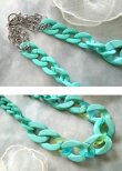 画像6: 【送料無料】◆flower storm◆長さ約49cm アクリルチェーン ショートネックレス Turquoise Green （アクセサリー 大ぶり ボリューム 季節感 春夏 レディース  日本製））