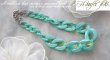 画像3: 【送料無料】◆flower storm◆長さ約49cm アクリルチェーン ショートネックレス Turquoise Green （アクセサリー 大ぶり ボリューム 季節感 春夏 レディース  日本製））
