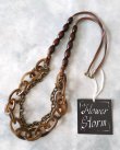 画像2: 【送料無料】◆flower storm◆長さ75cm 大ぶり こっくりブラウンの異素材ロングネックレス ウッド、アクリル、チェーン （アクセサリー 日本製 レディース） 