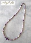 画像8: 【送料無料】◆flower storm◆長さ52~57cm 天然石アメジスト、水晶＆ウッドビーズのネックレス マルチカラーパープル系 アジャスター付 ( パワーストーン 2月誕生石 天然木 TOHOビーズ ステンレス アクセサリー 日本製 レディース ）
