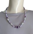 画像3: 【送料無料】◆flower storm◆長さ52~57cm 天然石アメジスト、水晶＆ウッドビーズのネックレス マルチカラーパープル系 アジャスター付 ( パワーストーン 2月誕生石 天然木 TOHOビーズ ステンレス アクセサリー 日本製 レディース ）