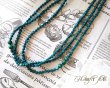 画像6: 【送料無料】◆flower storm◆長さ51~56cm 天然石マラカイトと3種のビーズのティールカラー3連ネックレス  アジャスター付 ( パワーストーン 孔雀石 アクリル TOHO 真鍮 ステンレス アクセサリー 日本製 レディース ）