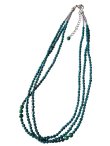 画像1: 【送料無料】◆flower storm◆長さ51~56cm 天然石マラカイトと3種のビーズのティールカラー3連ネックレス  アジャスター付 ( パワーストーン 孔雀石 アクリル TOHO 真鍮 ステンレス アクセサリー 日本製 レディース ）