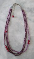 画像2: 【送料無料】◆flower storm◆長さ51~56cm 天然石ルビージェイドと3種のビーズのモーヴ色3連ネックレス  アジャスター付 ( パワーストーン 翡翠 ヒスイ アクリル TOHO 真鍮 ステンレス アクセサリー 日本製 レディース ） 