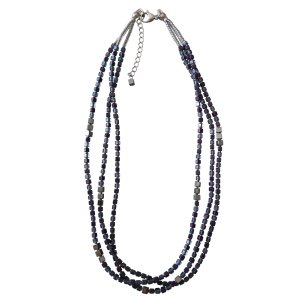 画像: 【送料無料】◆flower storm◆長さ51~56cm 天然石ヘマタイトと3種のビーズの3連ネックレス  アジャスター付 ( パワーストーン  赤鉄鉱 アクリル TOHO 真鍮 ステンレス アクセサリー 日本製 ）