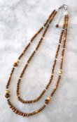 画像2: 【送料無料】◆flower storm◆長さ59~64cm 天然石イエロータイガーアイ、ゴールデンタイガーアイ、ゴールドシトリン＆ウッドビーズの２連ネックレス  アジャスター付 ( パワーストーン 虎目石 黄水晶 木製 TOHO ステンレス アクセサリー 日本製 ） 