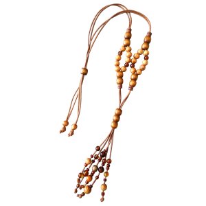画像: 【送料無料】◆flower storm◆ウッドのぬくもりとナチュラル感で魅せる♪異素材ビーズ使いロングネックレス アジャスター付（アクセサリー 天然木 TOHO  日本製）