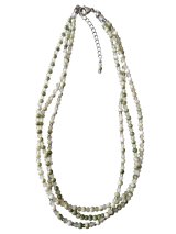 画像: 【送料無料】◆flower storm◆長さ47~52cm ニュアンスカラー4種のガラスビーズ3連ネックレス アジャスター付 モーヴ/セージ(アクセサリー ステンレス TOHOビーズ MIYUKIビーズ 日本製 ）