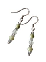 画像: 【送料無料】◆flower storm◆ニュアンスカラーガラスビーズのステンレス製フックピアス モーヴ/セージ(アクセサリー サージカルステンレス  TOHOビーズ 日本製 ） 