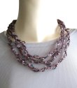 画像5: 【送料無料】◆flower storm◆長さ約150cm モーヴ系ニュアンスカラーガラスビーズ ロングネックレス モーヴピンク 金属不使用(アクセサリー TOHOビーズ MIYUKIビーズ 日本製 レディース メンズ）