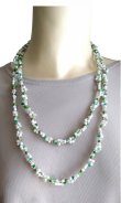 画像6: 【送料無料】◆flower storm◆長さ約130cm スプリングカラーのガラスビーズ ロングネックレス white×green 金属不使用 (アクセサリー 春 夏 TOHOビーズ 日本製 レディース メンズ）
