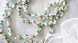 画像4: 【送料無料】◆flower storm◆長さ約130cm スプリングカラーのガラスビーズ ロングネックレス white×green 金属不使用 (アクセサリー 春 夏 TOHOビーズ 日本製 レディース メンズ）