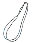 画像1:  【送料無料】◆flower storm◆長さ46cm グレー×濃ブルーのビーズ2連ネックレス ( アクセサリー ガラス製 真鍮製 ステンレス製 変色防止 レディース メンズ 日本製)