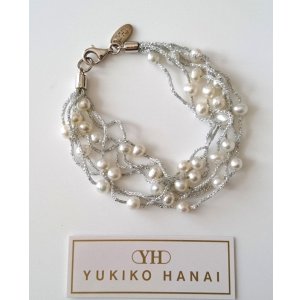 画像: ＜送料無料＞【YUKIKO HANAI ユキコ ハナイ】淡水パール＆コットンコード シルバー925ブレスレット 花井幸子 真珠 SV925