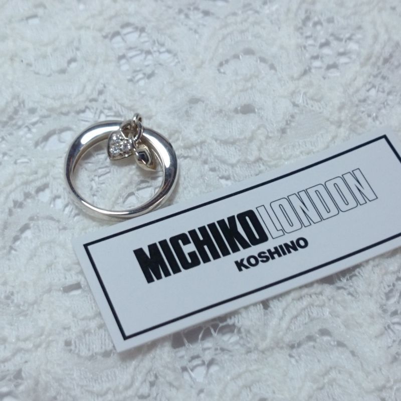 画像: 【MICHIKO LONDON】【SILVER925】 ダブルハートデザイン♪シルバー925ピンキーリング ＣＪ