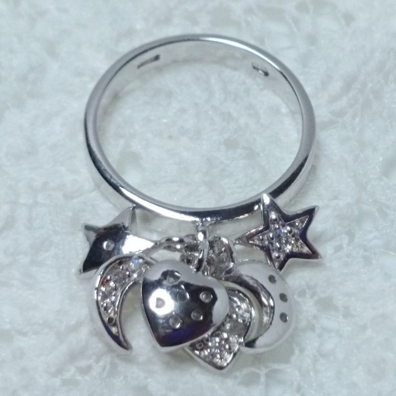 画像4: 【イタリア製】【SILVER925】デザインアクセサリー◆CZリング＊Star & Moon & Heart motif＊silver925キュービックジルコニア