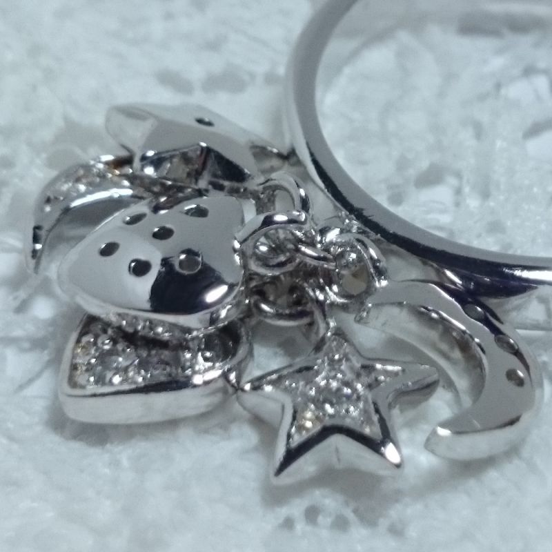 画像2: 【イタリア製】【SILVER925】デザインアクセサリー◆CZリング＊Star & Moon & Heart motif＊silver925キュービックジルコニア