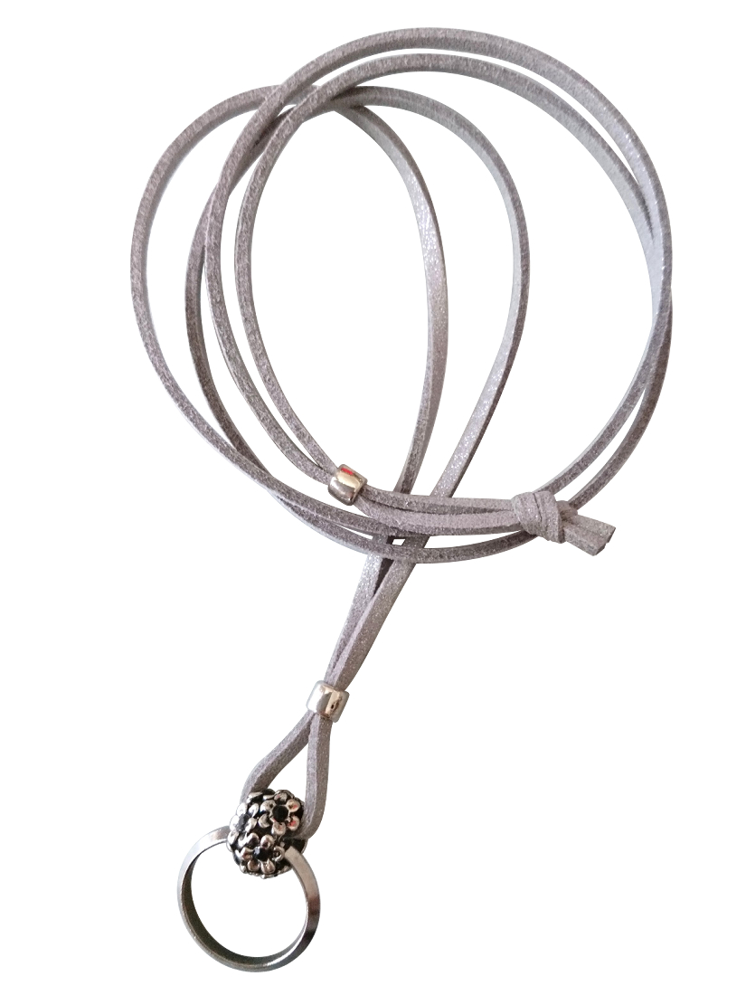 画像1: 【送料無料】【グラスホルダー】◆flower storm◆ステンレスリング＆アンティークフラワーネックレス ペンダント式サングラス、メガネホルダー （眼鏡掛け レザーネックレス ラインストーン メンズ レディース 日本製）