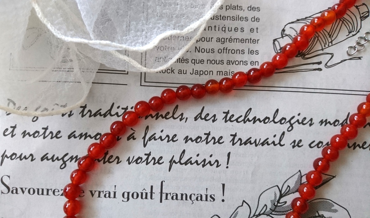 画像5: 【送料無料】◆flower storm◆長さ42~46cm 天然石 カーネリアン6mm ネックレス アジャスター付 (7月誕生石 赤メノウ ステンレス アクセサリー 日本製 メンズ レディース）