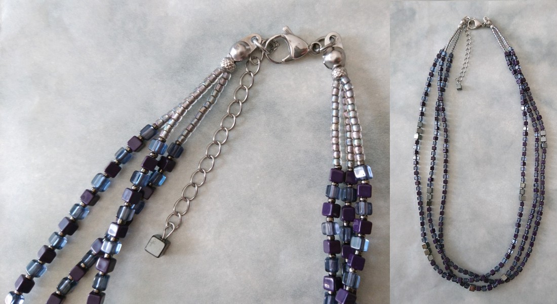 画像7: 【送料無料】◆flower storm◆長さ51~56cm 天然石ヘマタイトと3種のビーズの3連ネックレス  アジャスター付 ( パワーストーン  赤鉄鉱 アクリル TOHO 真鍮 ステンレス アクセサリー 日本製 ）