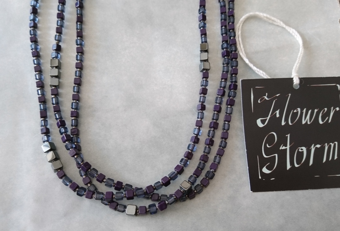 画像6: 【送料無料】◆flower storm◆長さ51~56cm 天然石ヘマタイトと3種のビーズの3連ネックレス  アジャスター付 ( パワーストーン  赤鉄鉱 アクリル TOHO 真鍮 ステンレス アクセサリー 日本製 ）