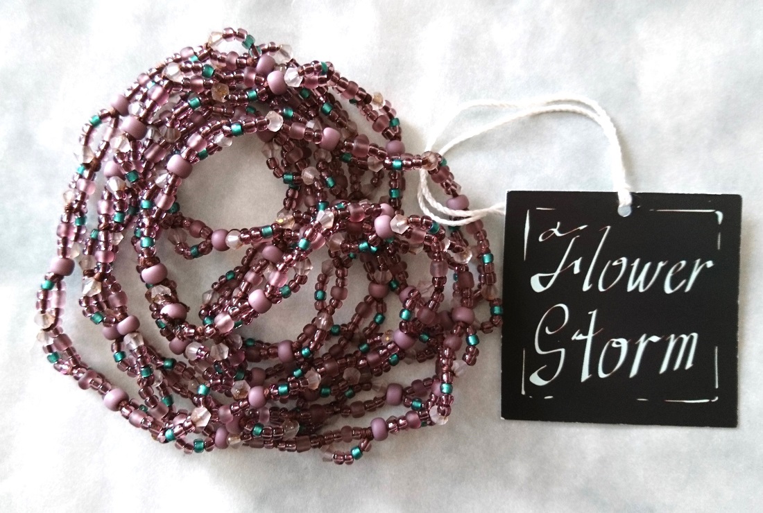 画像7: 【送料無料】◆flower storm◆長さ約150cm モーヴ系ニュアンスカラーガラスビーズ ロングネックレス モーヴピンク 金属不使用(アクセサリー TOHOビーズ MIYUKIビーズ 日本製 レディース メンズ）